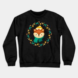 Christmas Fox Wreath Crewneck Sweatshirt